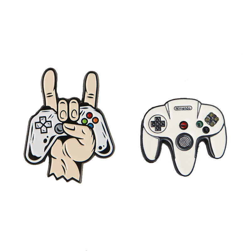 Gamepad Metal Patches Retro Amusement Game Console Tactical Badge for Clothing Bag with Hook