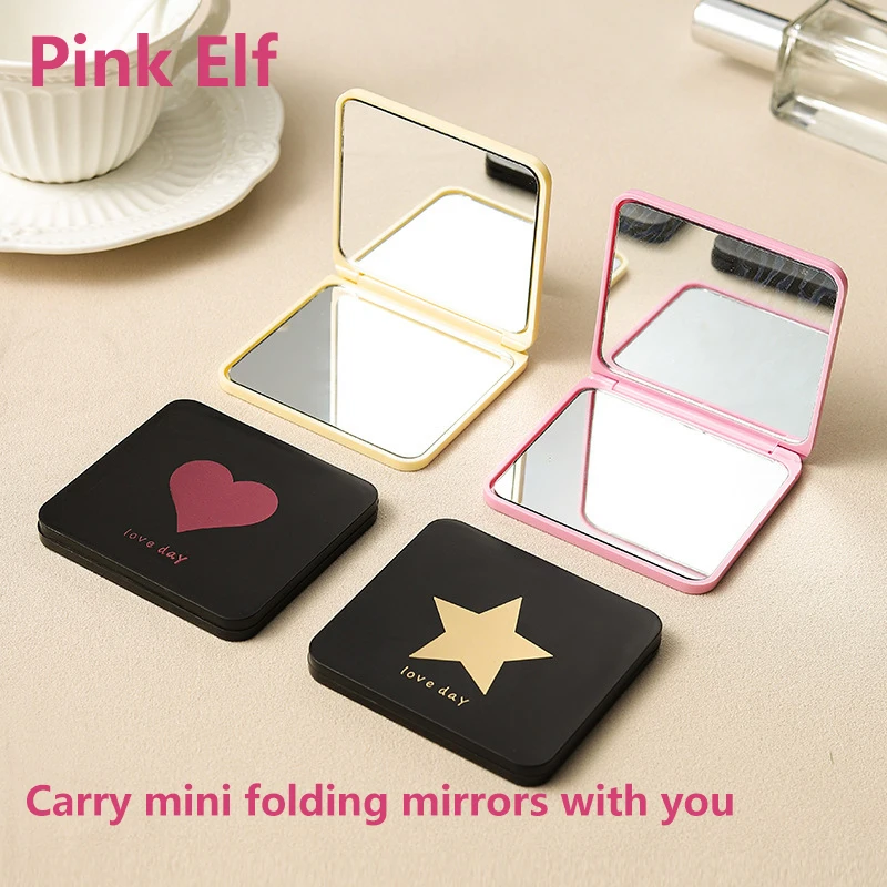 Folding makeup mirror Mini portable vanity mirror Double sided mirror Makeup small mirror Makeup tool