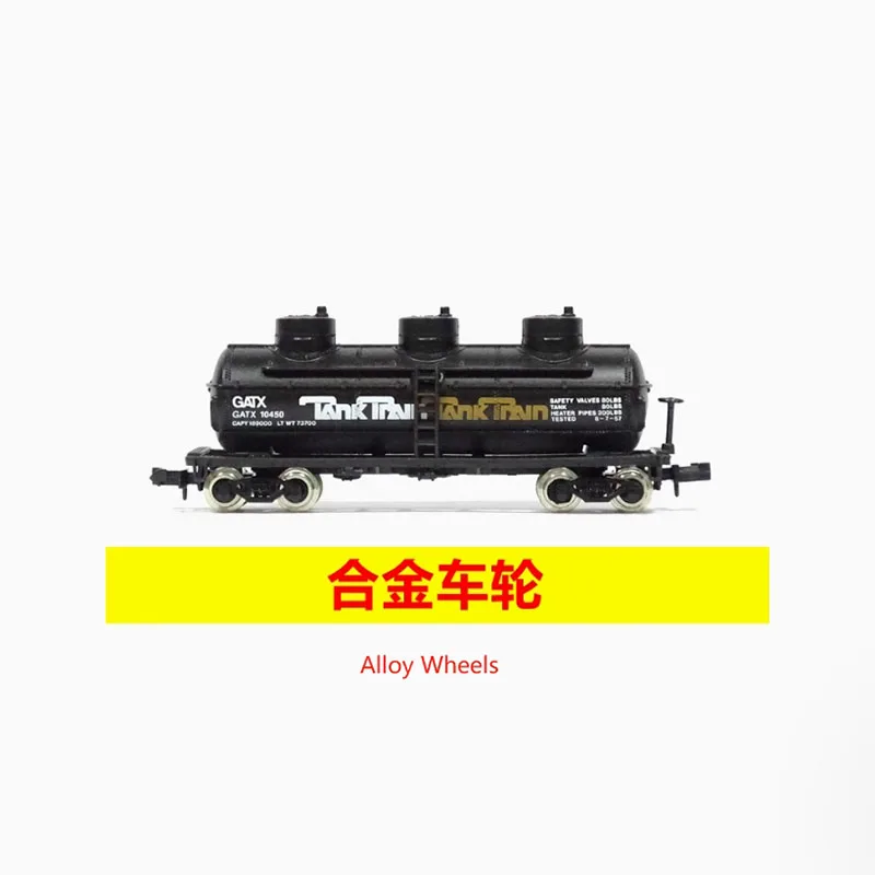 Diecast N Scale 1/160 Oil Transport Tank Truck Alloy Wheels Train Model Classic Collection Display Toy Gift Souvenir