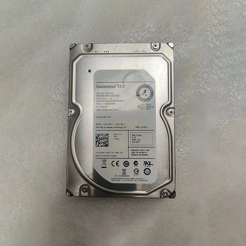 2T SAS 6G 7.2K3.5-inch server hard drive 1D9NN 829T8 ST32000645SS