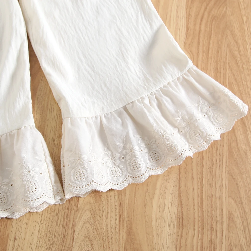 Humor Bear Summer Girls' Suits Cool And Comfortable Lace Hem Tank Bow Trim Top+Pants 2 Piece Set Cute Kids' Clothing Sets image 6