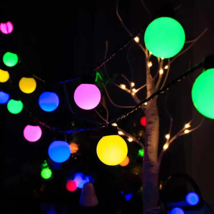 Spot LED bulb light string Outdoor rain-proof festival garden garden decorative light string Solar bulb light string