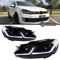 Auto Parts For VW Golf 6 Headlights 2009-2012 R20 MK6 latest Styling LED Daytime Lights Dual Projector Car Accesorios Modified
