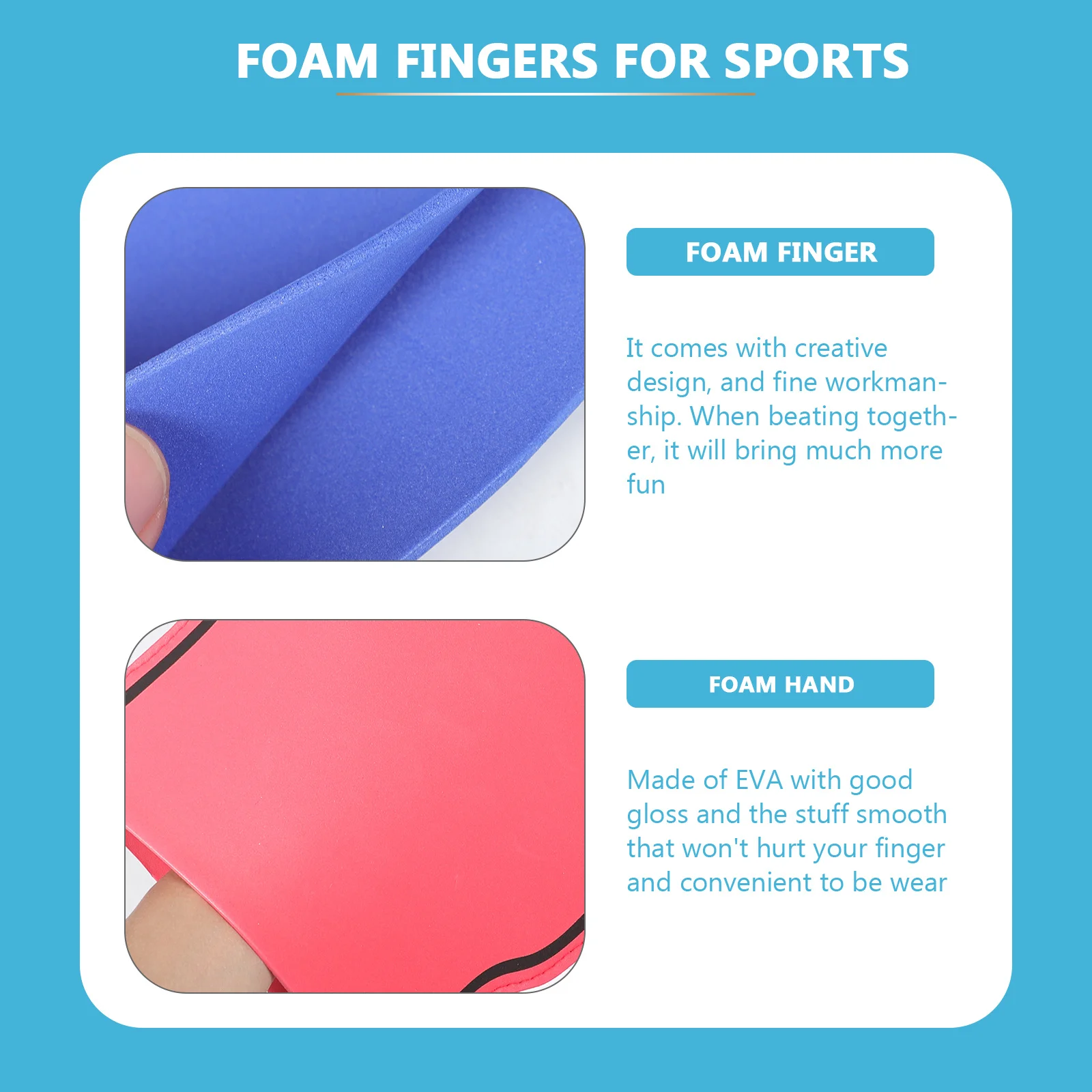 

5Pcs Foam Fingers Palm Foam Hand Sporting Events Cheering Props Party Favors Noise Makers Durable Eva Material