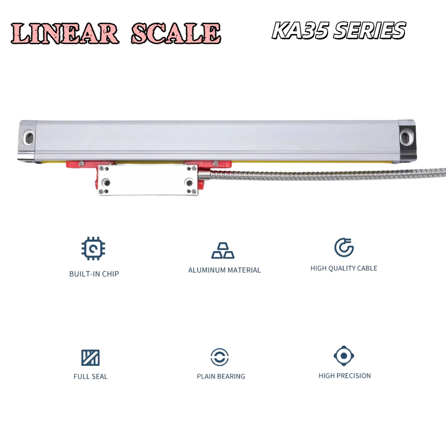 KA35 Alta precisione 0,005 mm (5μm) TTL DRO 100 150 200 250 300 350 400 mm Encoder ottico a scala lineare sottile Righello per reticolo ottico