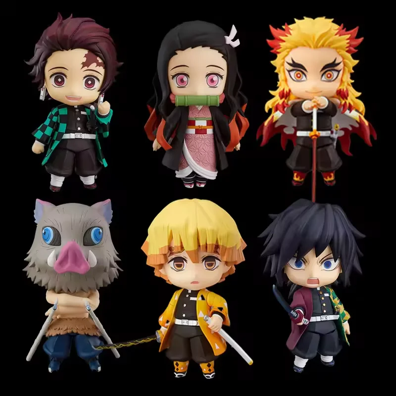 Figuras de acción de Demon Slayer, Kimetsu no Yaiba Rengoku Kyoujurou Tanjirou Kamado Nezuko Agatsuma Zenitsu, juguetes en miniatura, regalos