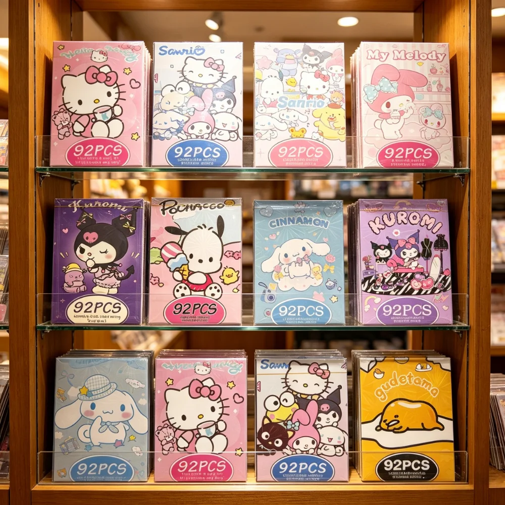 #92Pcs Sanrio Full-set Kuromi Hello Kitty My Melody Shining Collectible LOMO Card Game Trading Card For Christmas Birthday Gift