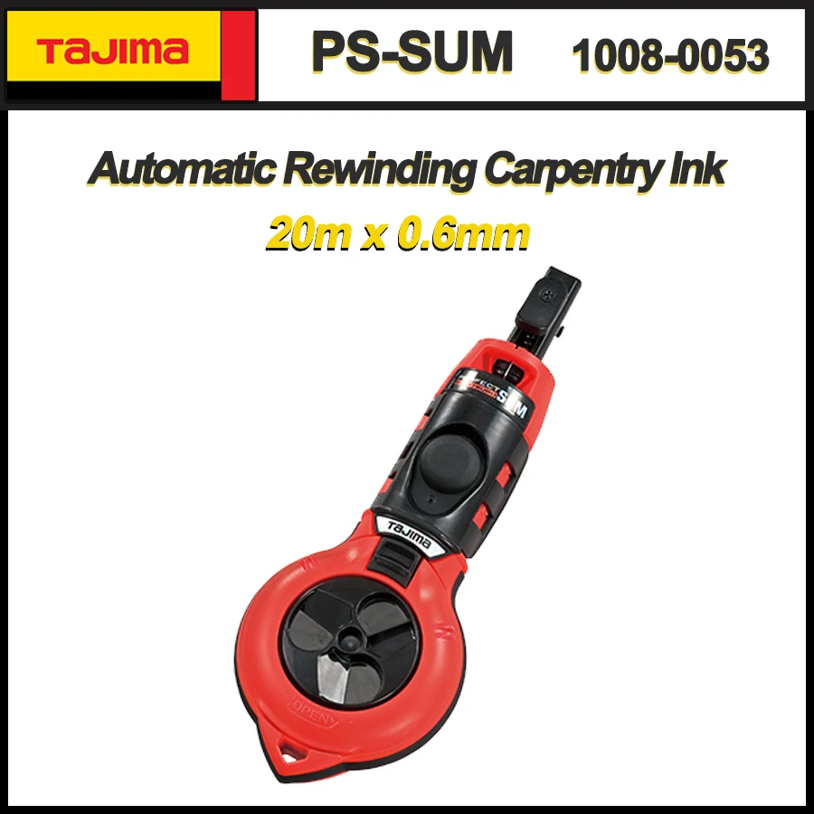 

TAJIMA PS-SUM Automatic Carpenter Ink Marker 20m Woodworking Chalk Line Wood Scriber for Narrow Space 1008-0053