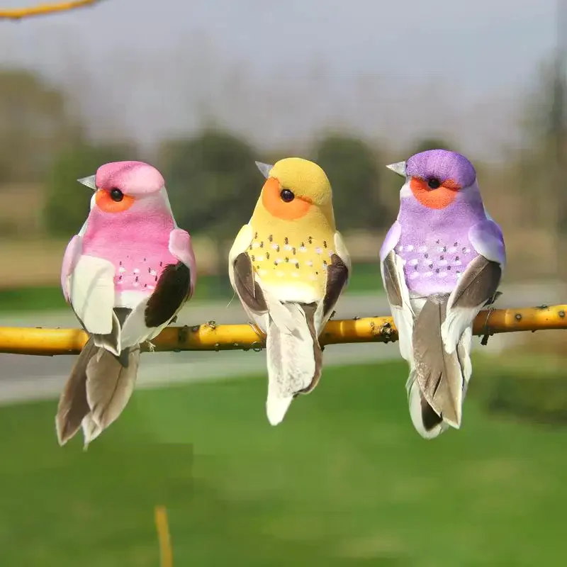 6Pcs Lifelike Artificial Simulation Birds Vibrant Color for Patio Yard Wreath DIY Wedding Table Decoration