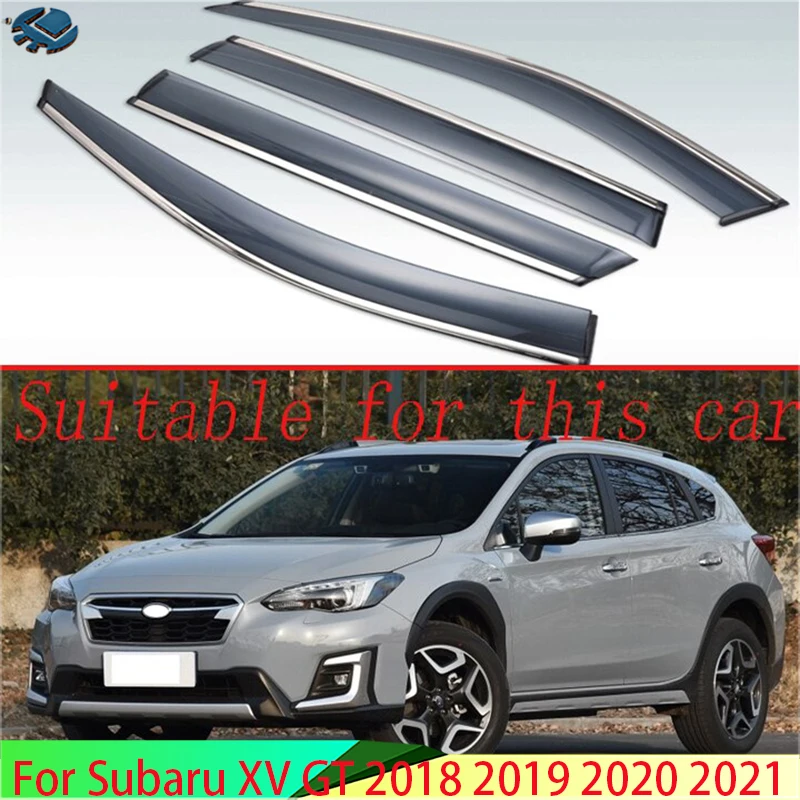 

For Subaru XV GT 2018 2019 2020 2021 Plastic Exterior Visor Vent Shades Window Sun Rain Guard Deflector 4pcs