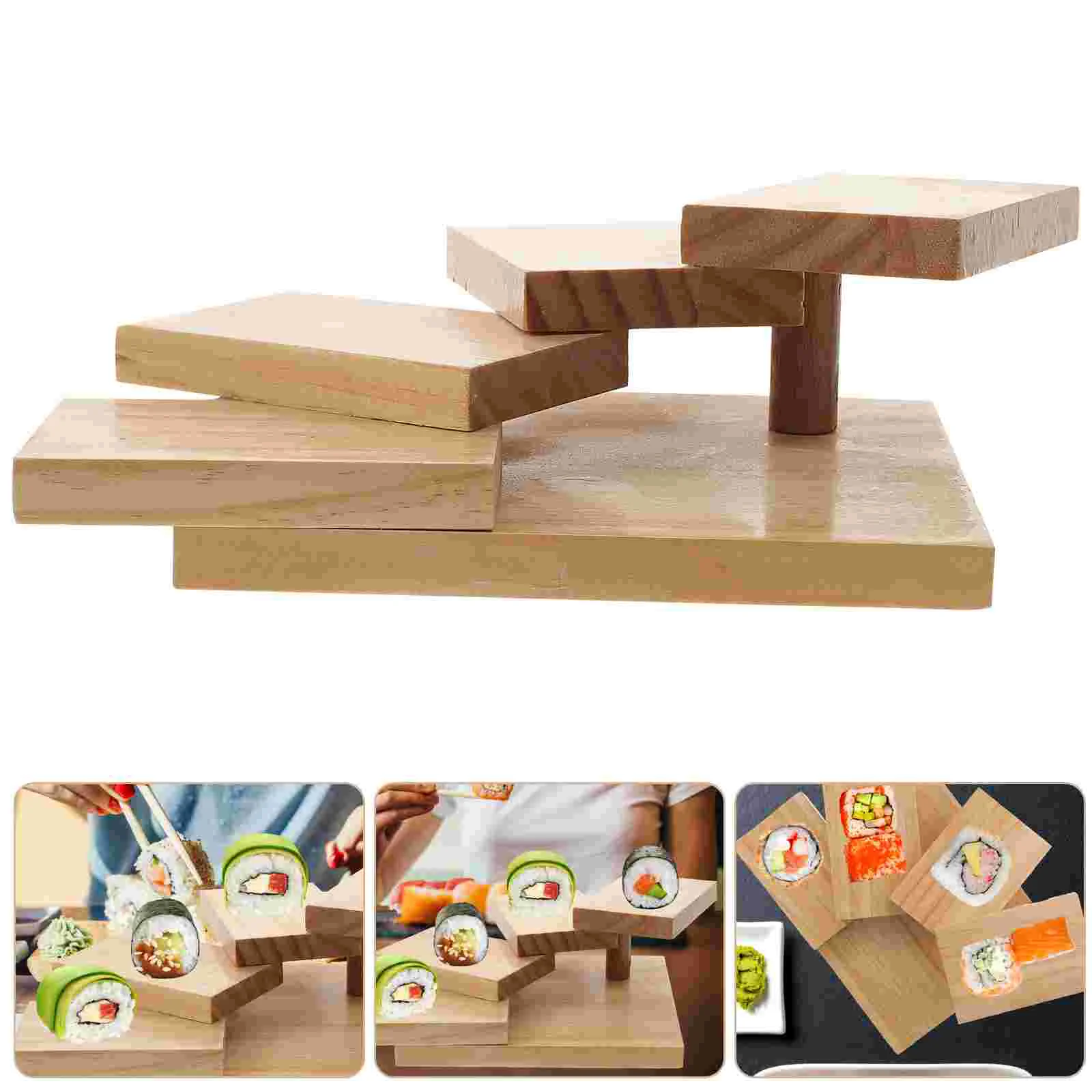 

Rotating Sushi Plate Sashimi Serving Japanese Dishes Sauce Condiment Tray Step Stair Container