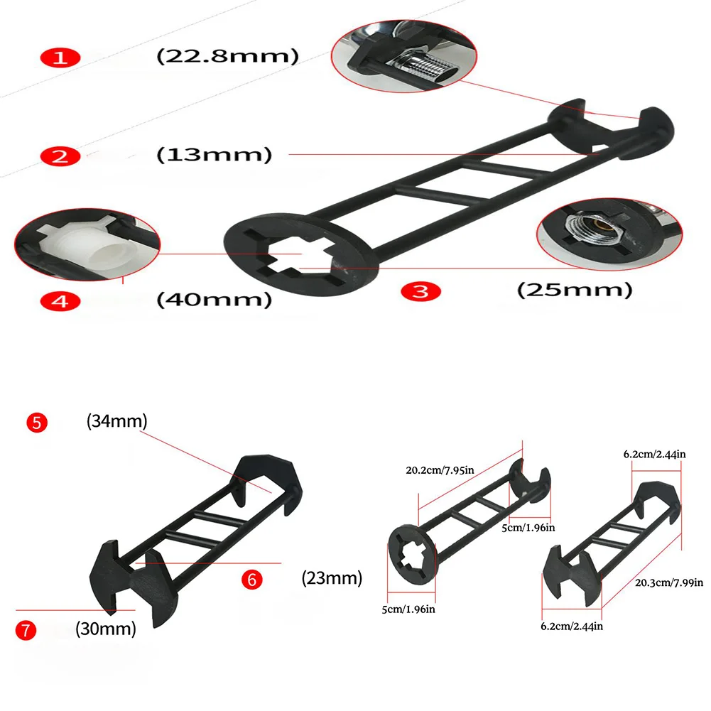 Multi-Function Basin Wrench Reinforced Plastic Sink Tool for Faucet Installation, Compact Design with Ergonomic Handle