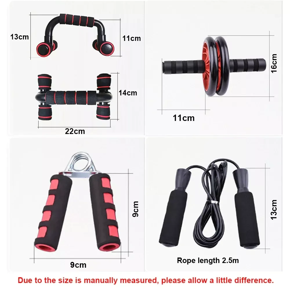 Abs Trainer Wheel Kit Bodybuilding Workout Equipments Fitness Abdominal Roller Gym Equipment for Home Aerobic Exercise Sports