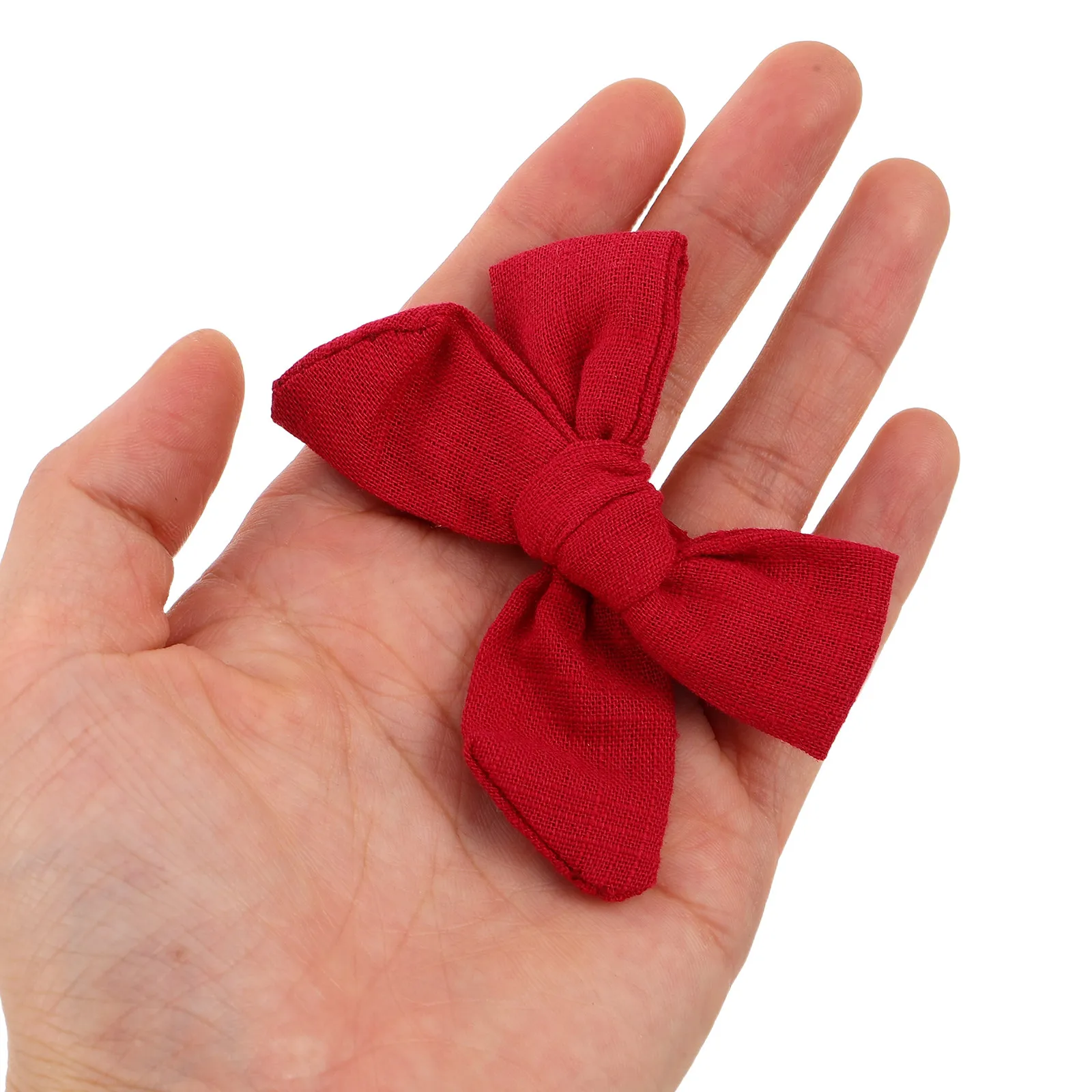 12Pcs Baby Bow Clips Soft Cotton Linen Handmade Toddler Hair Accessories Newborn Hair Bow Barrettes Party Decoration