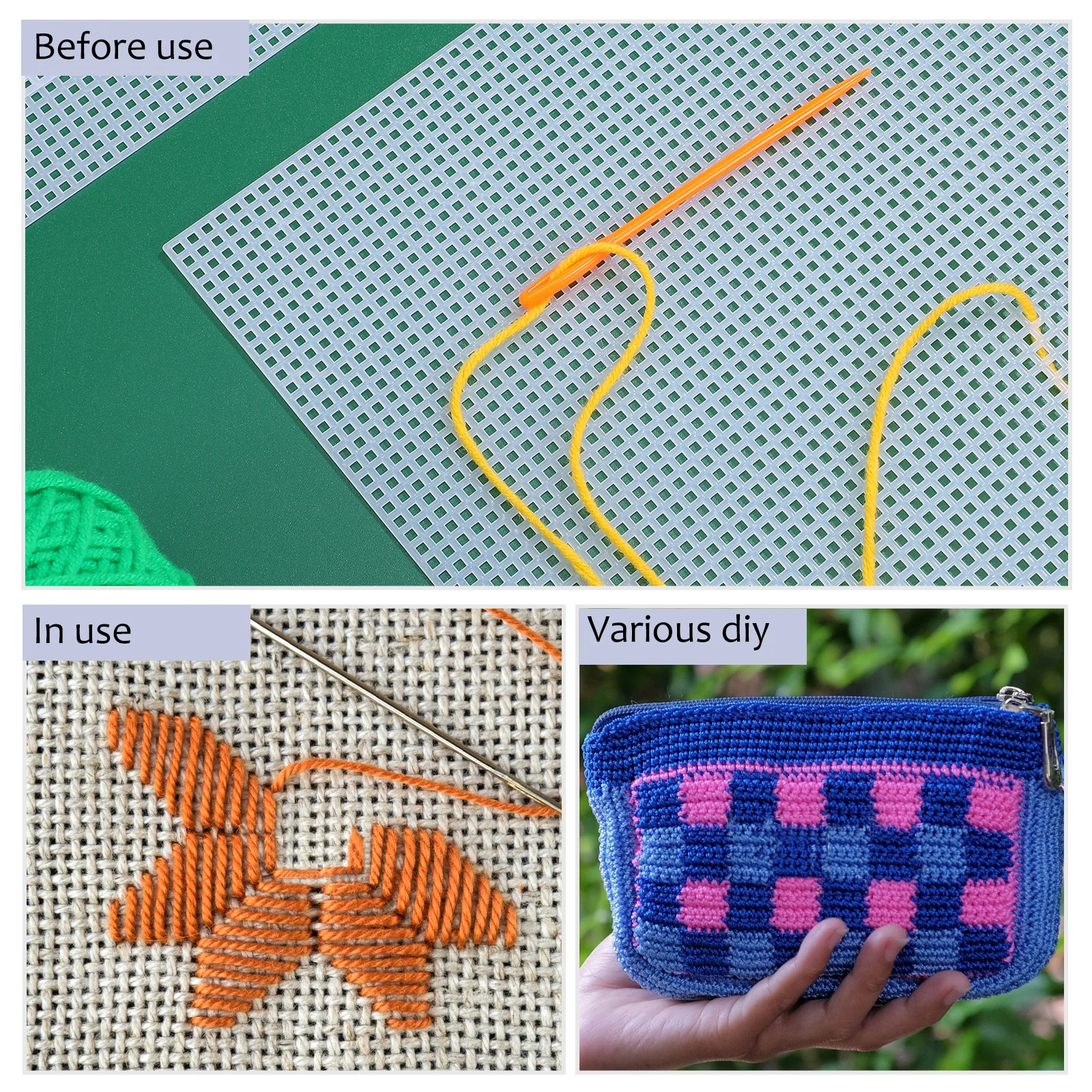 

6pcs Clear Even Mesh Canvas Sheets For Embroidery Knitting Crocheting Craft Diy Sewing Projects Plastic Mesh Sheet