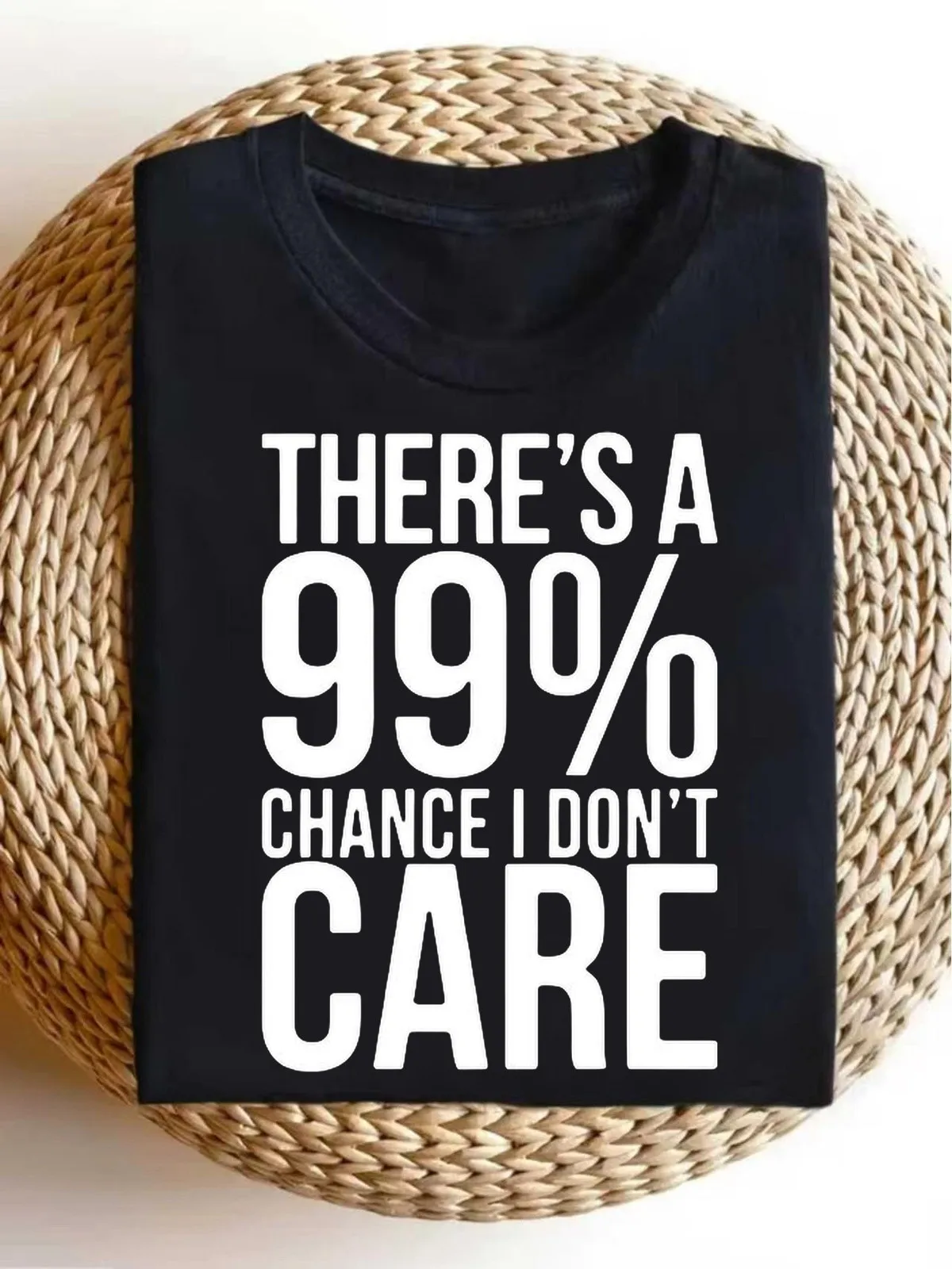 Men Loose Fit Casual Daily T Shirt'S Casual Summer Tee - Maroon '99% Chance I Don'T Care' Print Short Sleeve Crew Neck Lightweig