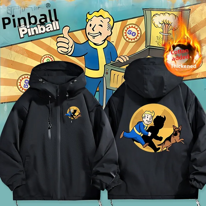

Boys' Vault Boy Radiation Shelter Cotton Jacket Thickened Warm Winter Coat with Hood Youth Fashion Polyester Fiber Long Sleev...