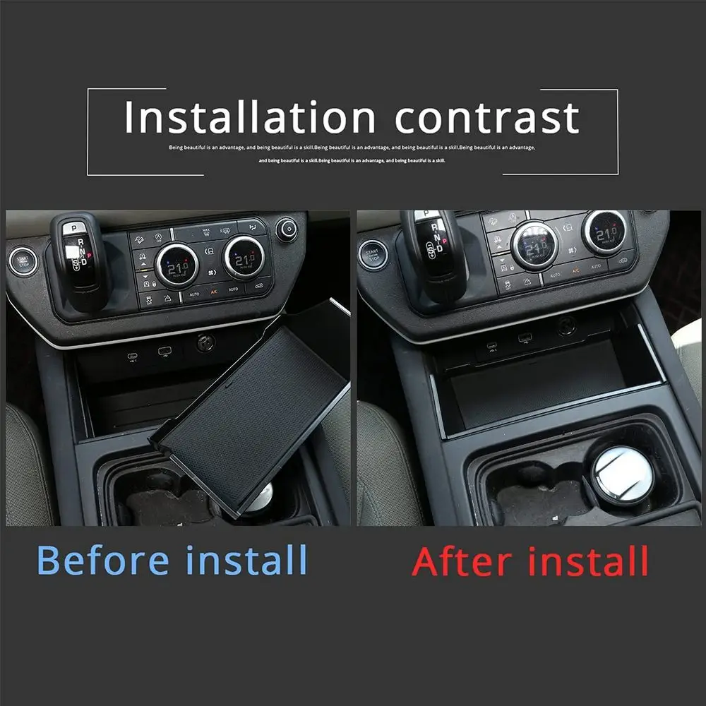 Central Control Center Storage Box For Land Rover Defender 110 2020-2021 Armrest Storage Box Phone Box Tray Auto Accessories