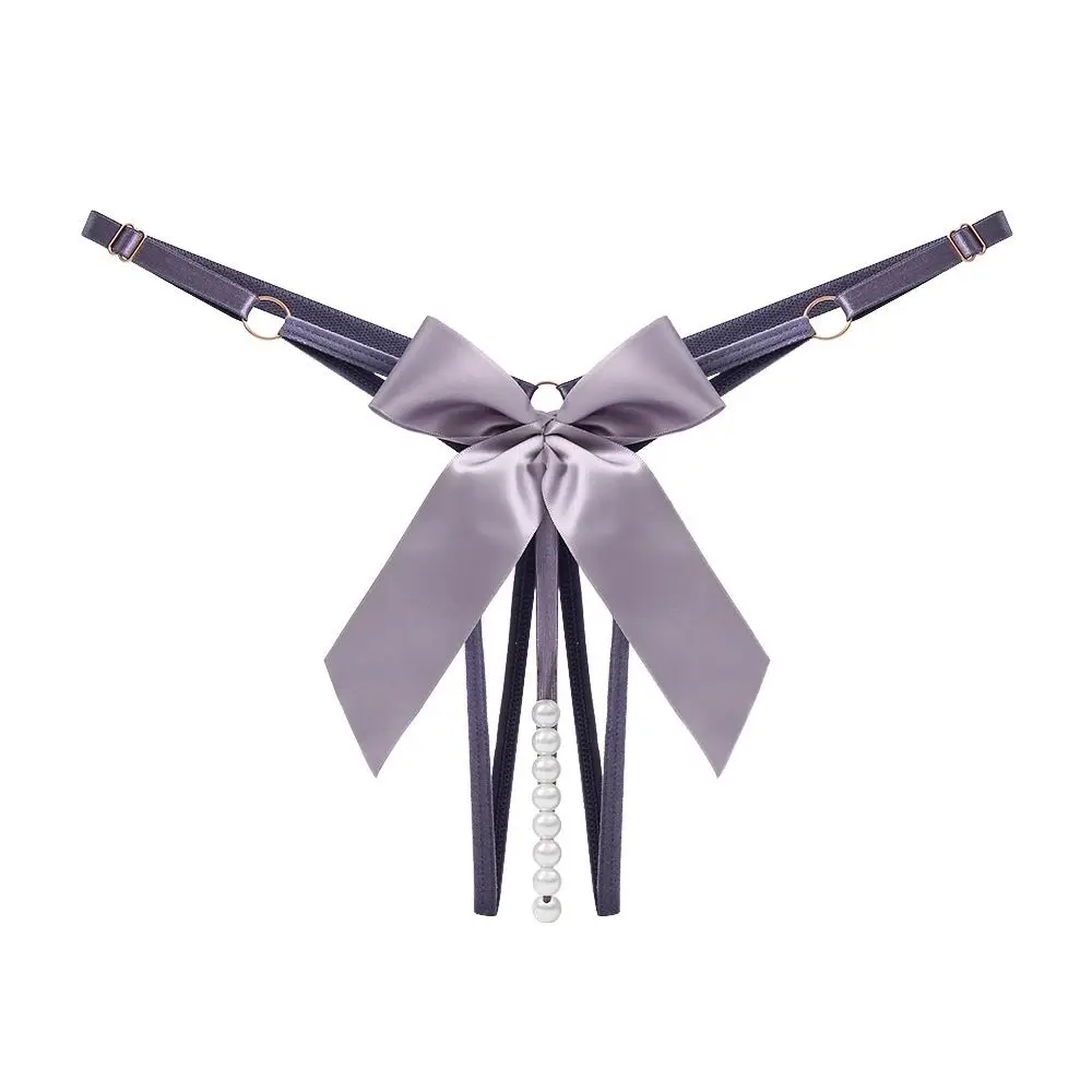 الملابس الداخلية بلون مثير الجوف خارج سيور اللؤلؤ النايلون الدانتيل g-سلسلة القوس منخفضة الخصر المرأة ملخصات الفتيات