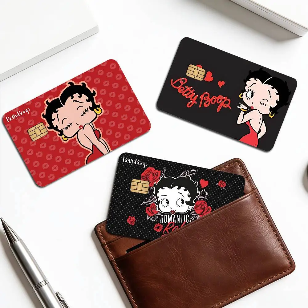 B-Bettys B-Boops Anime Cartoon Bear Skin Sticker Film Tape Case for Big Credit Debit Card Front Side
