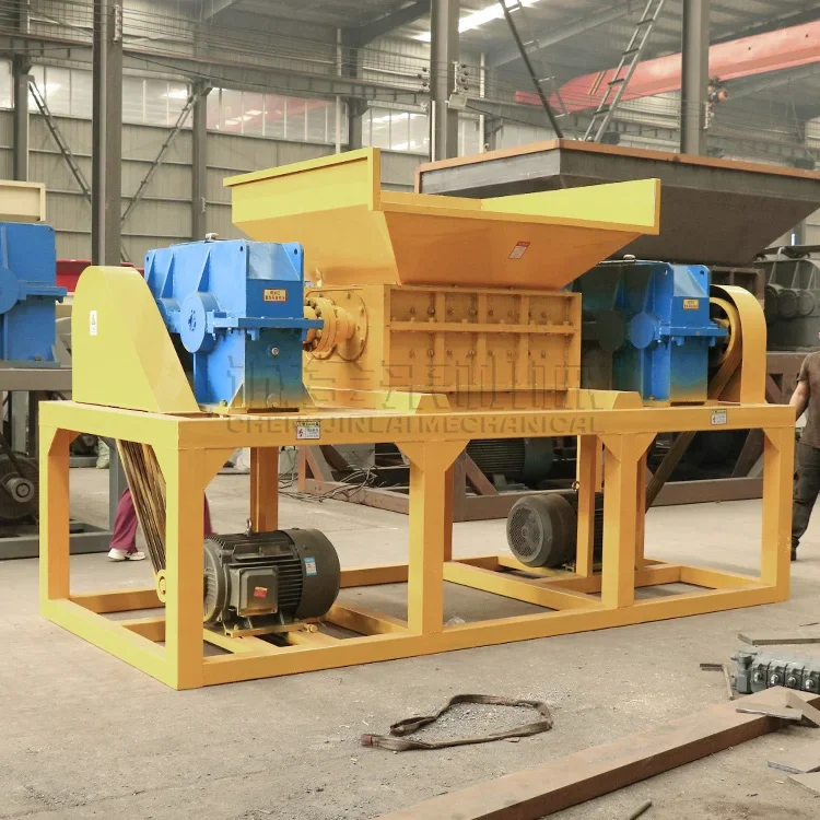 Plastic Leather Tree Branch Wood Crusher Equipment Waste Car Tire Used Rubber Tyre Shredder Shredding Recycling Machine