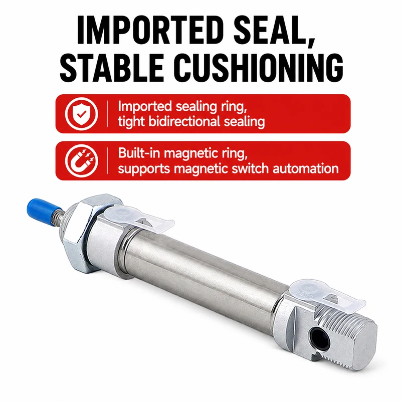 Round mini stainless steel air pneumatic cylinder DSNU Series 10 12 16 20 25 32 40 Bore 25-300mm DSNU-25-20-PPV-A AFR Brand