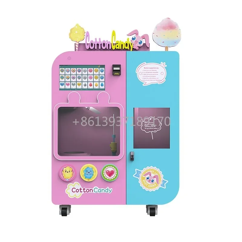 Hot Selling YG-503 Fully Automatic Cotton Candy Vending Machine with 52 Different Candy Patterns Coin Bill Credit Card Acceptor