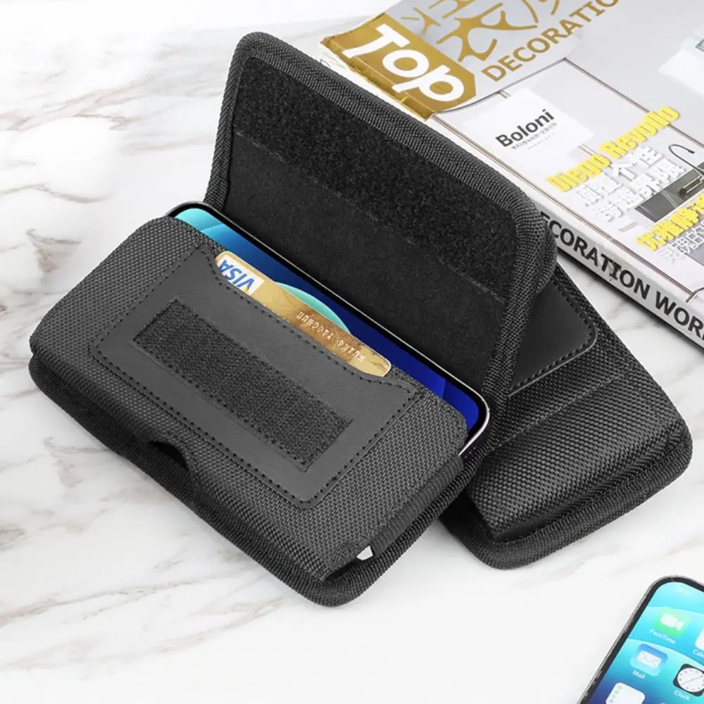 

With Belt Loop Mobile Phone Waist Bag Wear-resisting Vertical Nylon Cell Phone Belt Clip Durable Portable