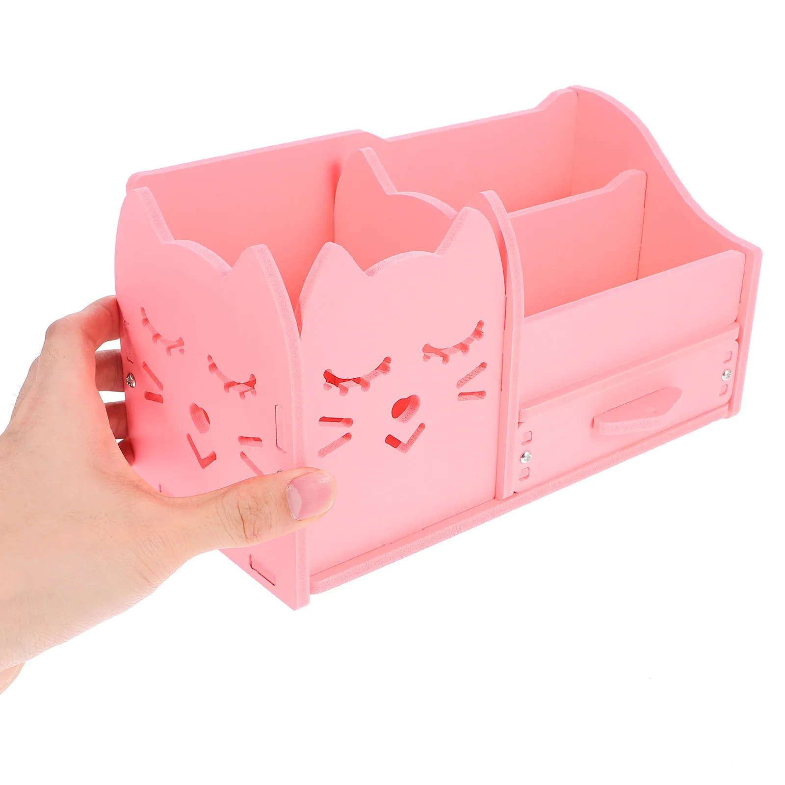 1Set ABS Desktop Organizer for Pens Pencils Erasers Scissors Name Cards Memo Pads Stationery Storage Rack Desk Organizer with