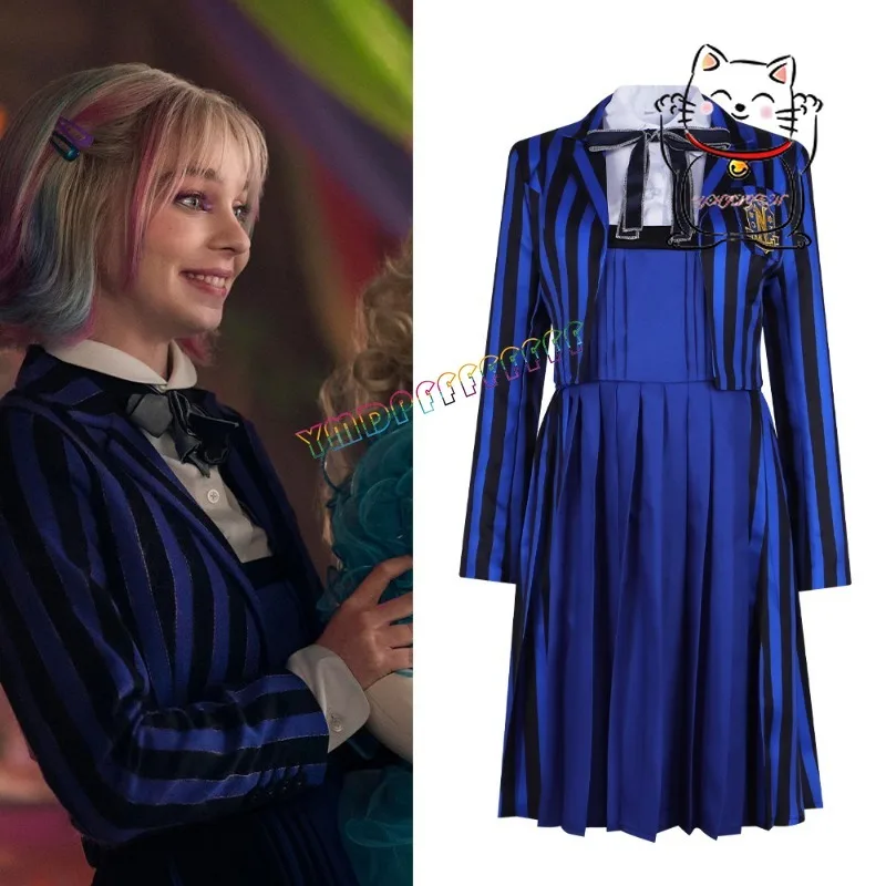 

Novelty film and television fans cosplay school uniform Enid blue JK costume Halloween carnival night costume daily wear