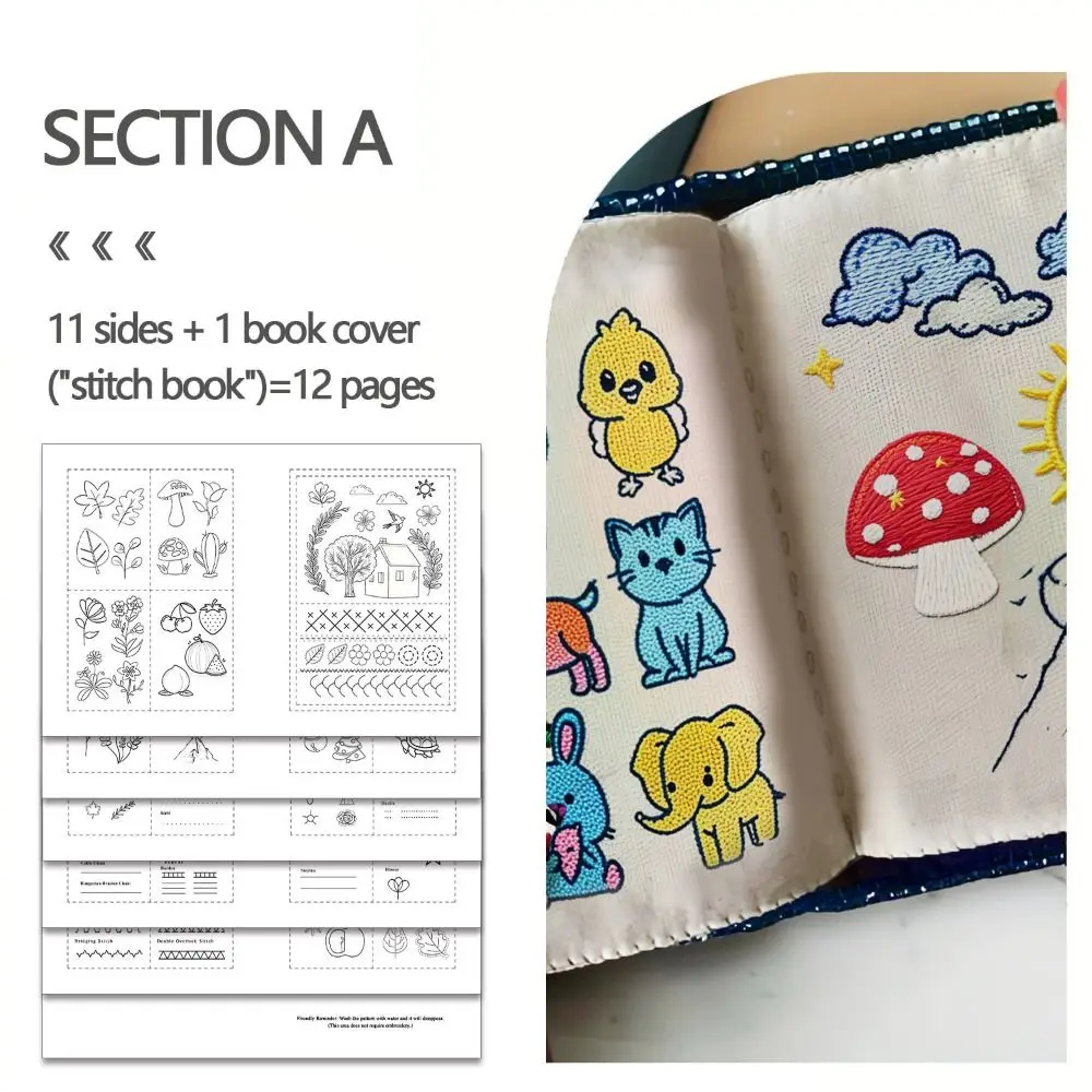 Creative DIY Stitch Book Handcrafted with Patterns Book Embroidery Sewing Kit Sewing Book Gifts