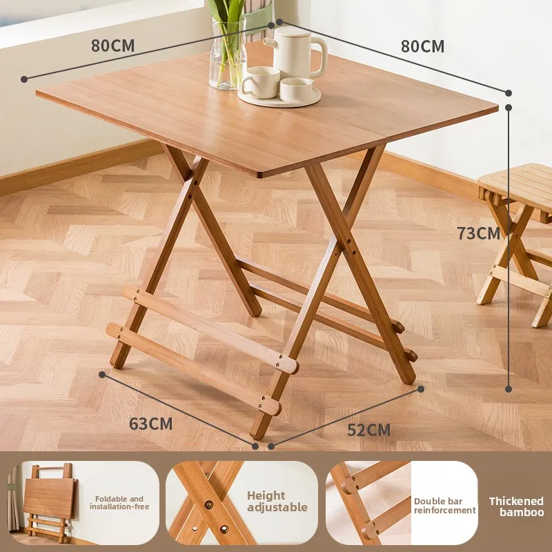 

Stable Folding table dining table household small table eating table simple small folding table and chairs portable stall table