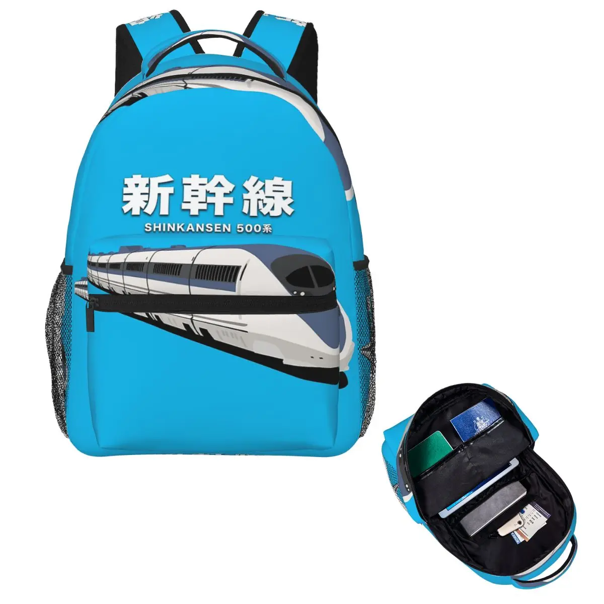Japanese Shinkansen Bullet Trains Student Backpack School Bag Hiking Travel Daypack for Men Women Fashion Bookbag Shoulder Bags