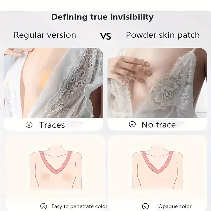 1 Pair Reusable Breast Petals Nipple Cover Invisible Petal Adhesive Strapless Backless Stick on Bra Silicone Breast Patch image 6