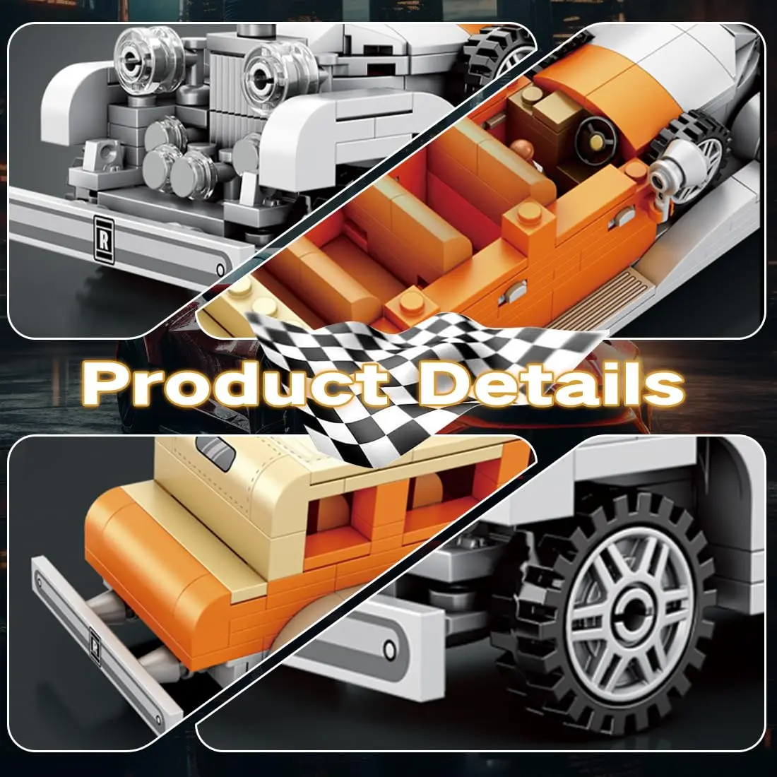 Phantom Roadster Building Block para crianças, veículo urbano criativo, bricks modelo de carro DIY, brinquedos para desktop, presentes de férias, 304pcs