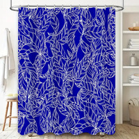 ZYQ01Modern Floral Design Printed Shower Curtain Luxury Blue White Leaf Pattern Bath Decoration Waterproof Bathroom Liner Si6Bn%