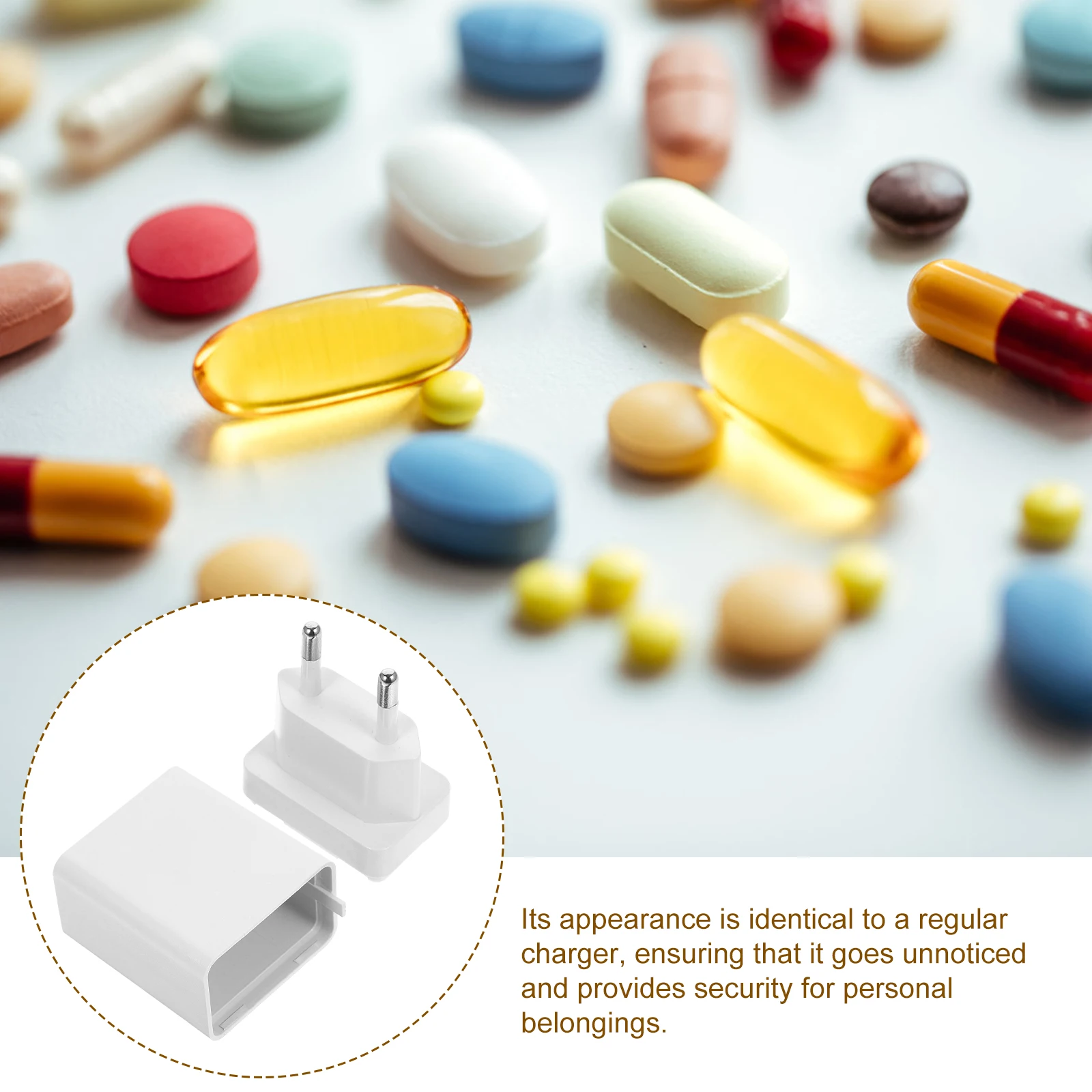 1pc Charging Storage Plug Safe Box White Plug Secret Money Secret Storage Holder Wall Safe Hidden Containers Key Box