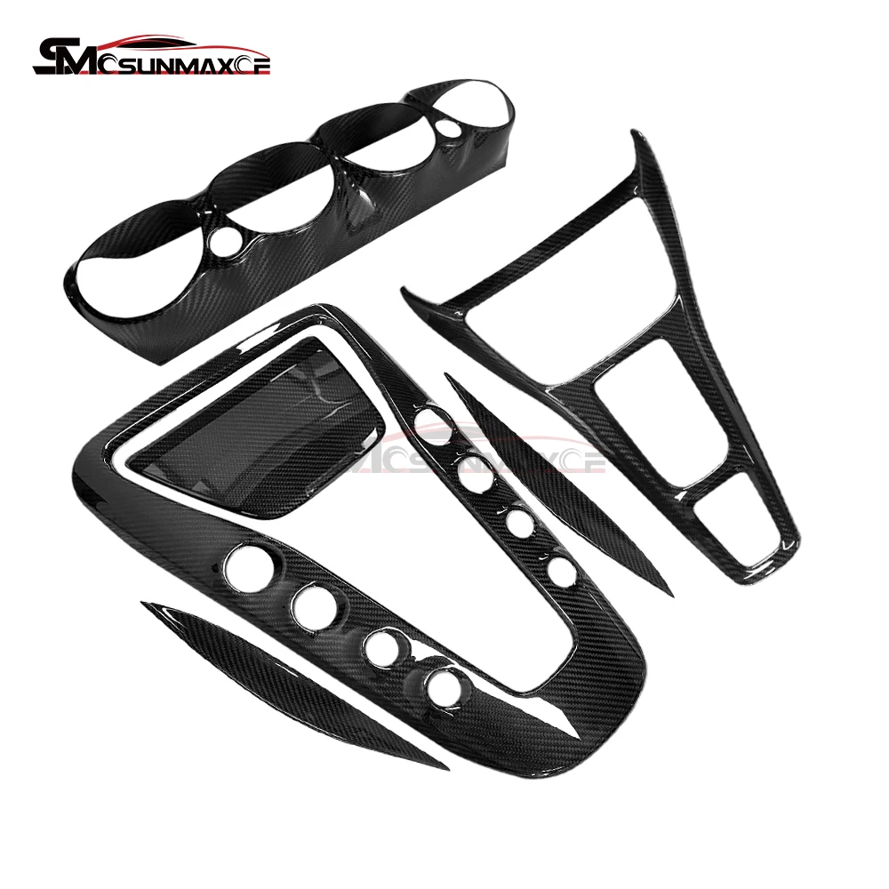 

Салон автомобиля из углеродного волокна, 6 шт., крышка панели центральной консоли, отделка приборной панели для Mercedes Benz AMG GT GTS GTC C190 R190 2015-2018