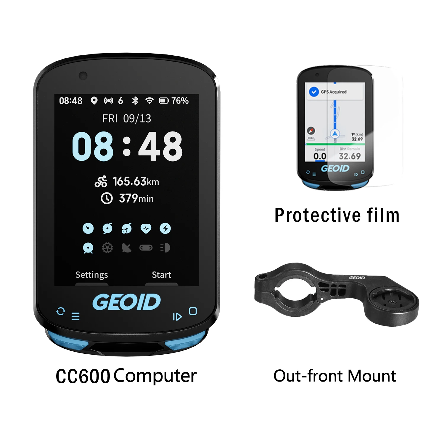 GEOID CC600 Colorful Screen Wireless Bike Computer GPS Navigation