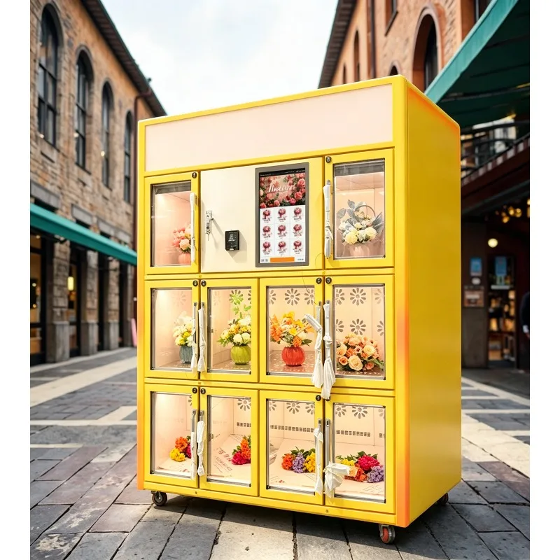 Customizable High-end Touch Screen Flower Vending Floral Bouquet Refrigerated Automatic Vending Flower Machine Keep Flower Fresh