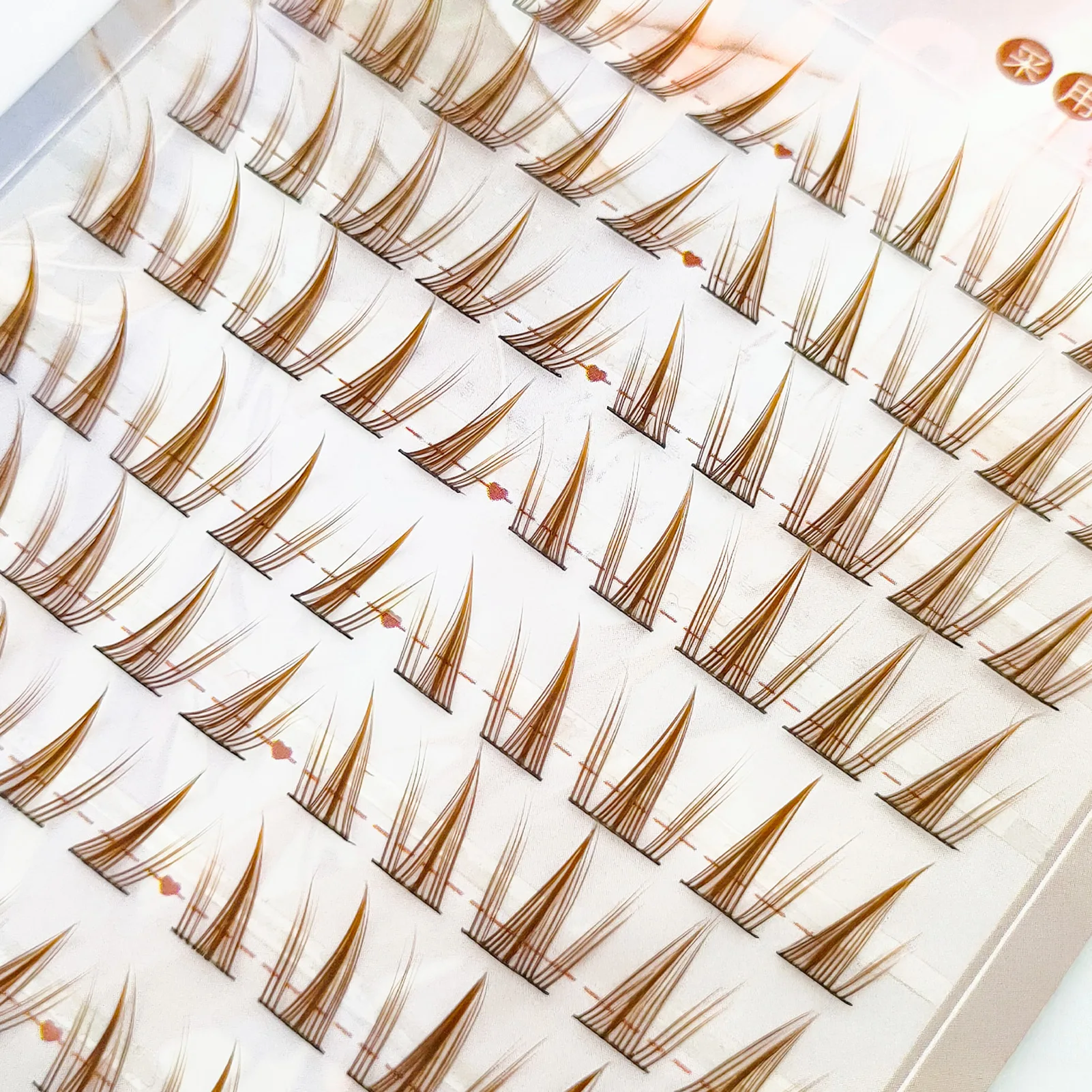 

Коричневый подсолнух DIY кластеры ресниц Карамельный коричневый узел без C Curl Тонкие ресницы 10 12 мм Легкие водонепроницаемые для ежедневного макияжа