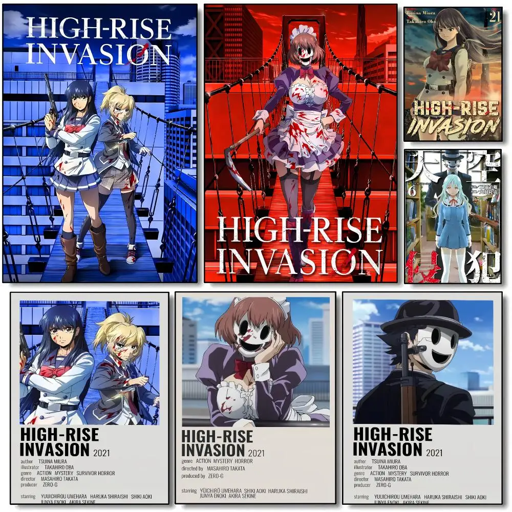 Anime High-Rise Invasion Poster HD Wall Art Aesthetic Home Decor for Living Room Bedroom Café Office Stylish Gift