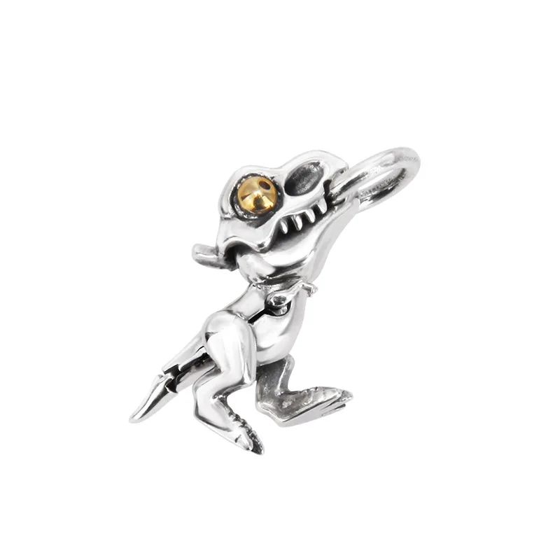 

S925 Sterling Silver Charms Pendants for Women Men Retro 3D Tyrannosaurus Rex Movable Joint Clasp Fashion Jewelry Wholesale