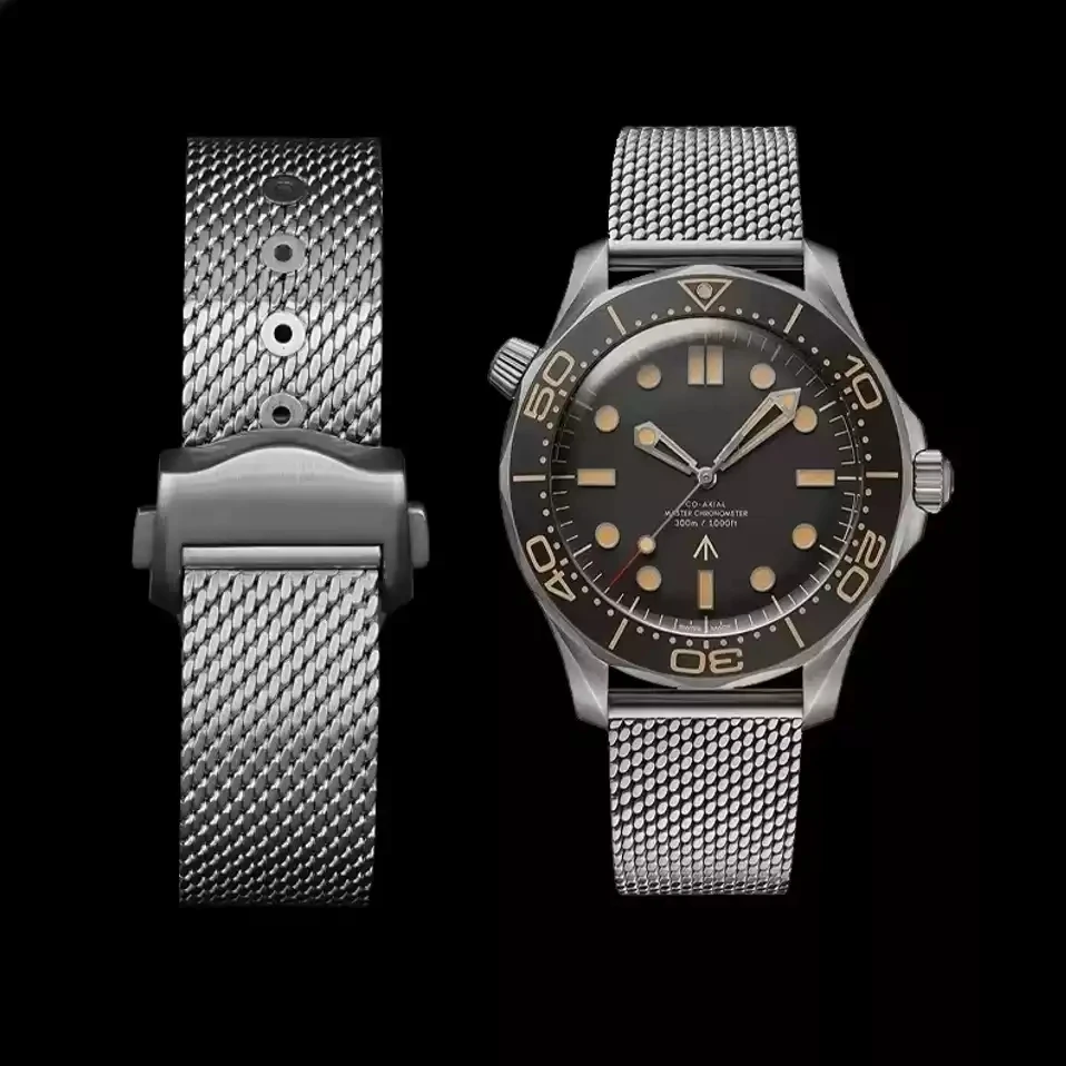 20mm Chain Watch Accessories Strap For Omega 007 Seamaster  Diver 300 Watch Band High Qualit Replace Milanese Stainless Bracelet
