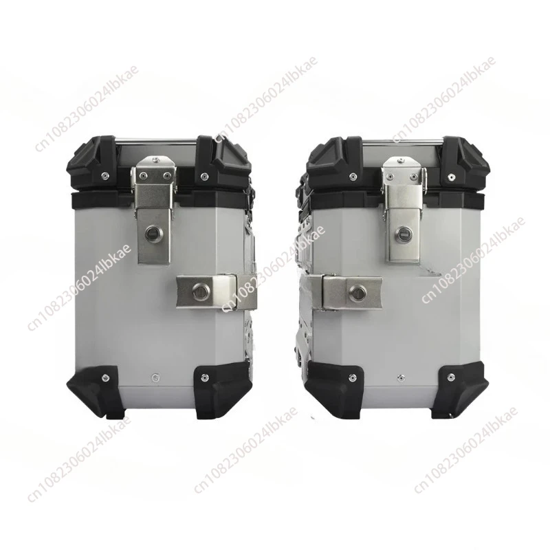 صندوق جانبي من سبائك الألومنيوم للدراجات النارية سعة 18 لترًا مقاوم للماء ومضاد للتصادمات أثناء السفر سريع الفك بثلاثة صناديق #2