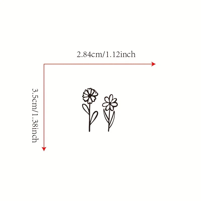 2Pcs Mini Floral Plant Waterproof Stickers Fashion Decals For Car Boat Truck Rearview Mirror Laptop Decor