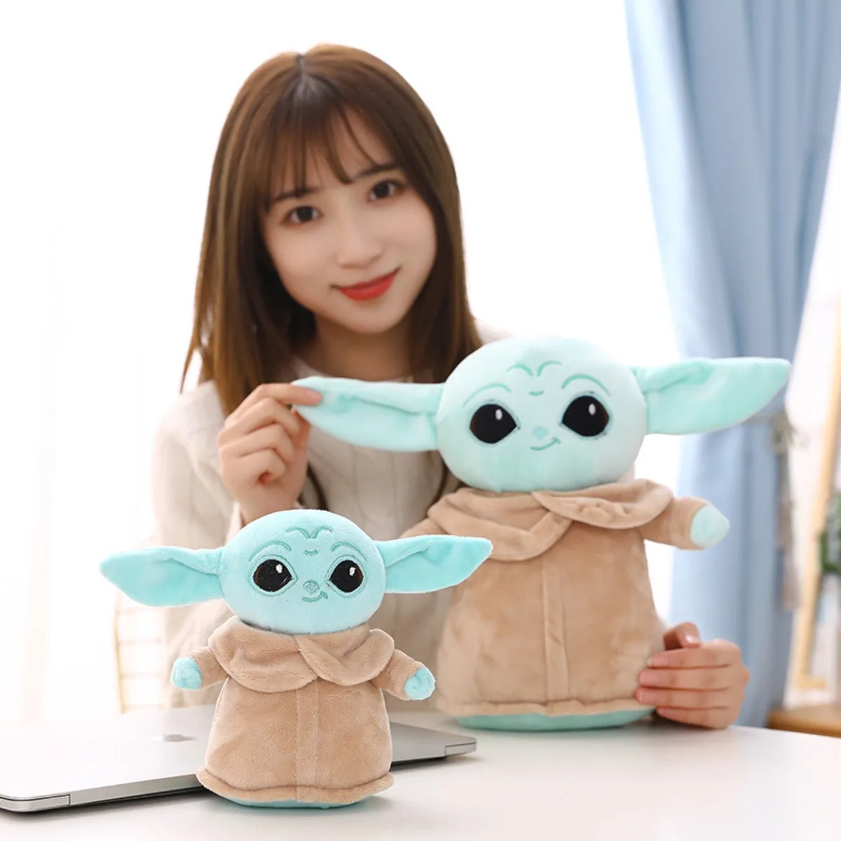 Aoger Star Wars Anime Yoda Plush Grogu Mandalorian Figure Yoda Baby Peluche Dolls Stuffed Cartoon Yoda Model Toys Gifts Friends