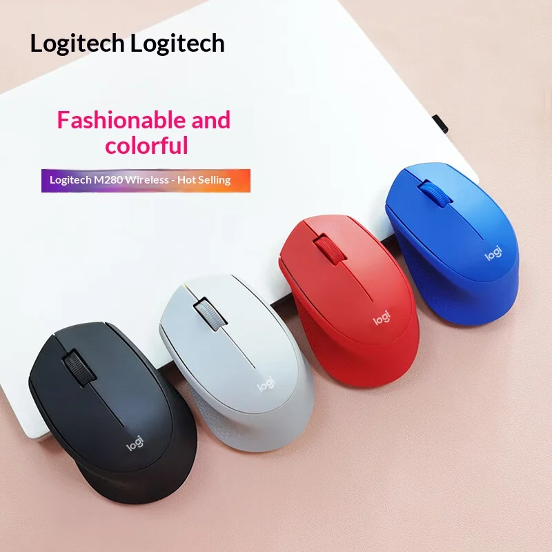 Logitech M280 2.4G Wireless Mouse Nano USB Receiver Right-Hand Contoured 1000DPI 18 Months Battery Office Mice for PC Laptop Mac