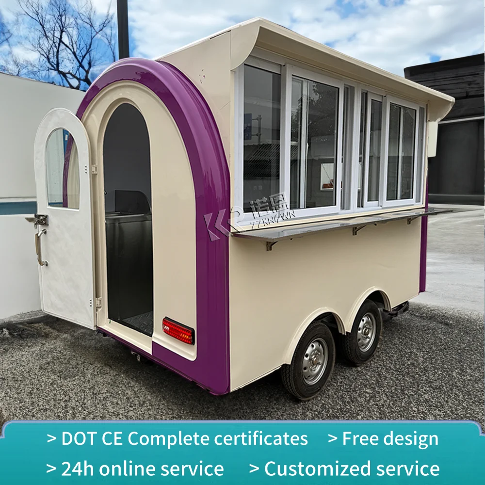 Modern Style Custom Size Food Truck BBQ Pizza Trucks Mobile Dining Car Hot Dog Food Cart Burger Trailer Coffee Van Food Trailer