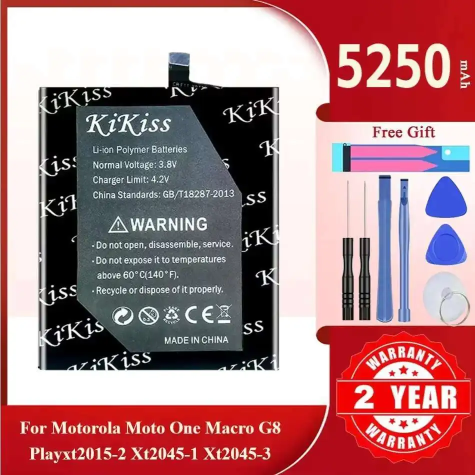 

KiKiss High Quality 5250mAh KG40 Battery For Motorola Moto One Macro G8 Play G8Play OneMacro Dual SIM XT2015-2 XT2016-1 XT20162